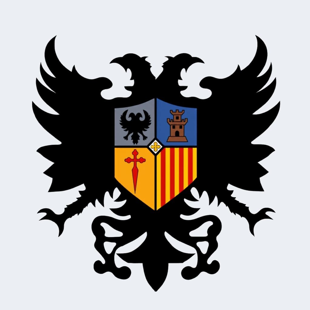 Escut heràldic amb àguila de la Filà Creuats